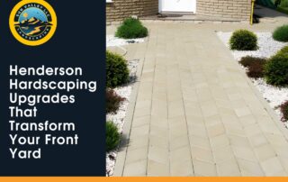 Paver pathway and well-maintained plants in a front yard, created by Sun Valley Landscaping to provide an attractive and functional entrance.