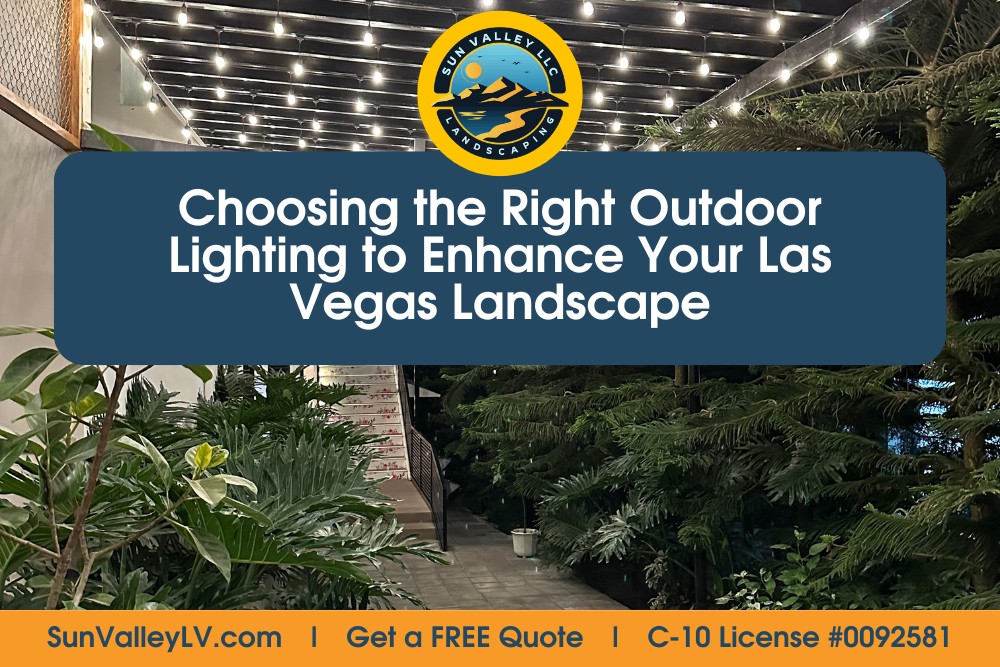 Landscape lighting design by Sun Valley Landscaping showcasing ambient lighting for Las Vegas outdoor living areas